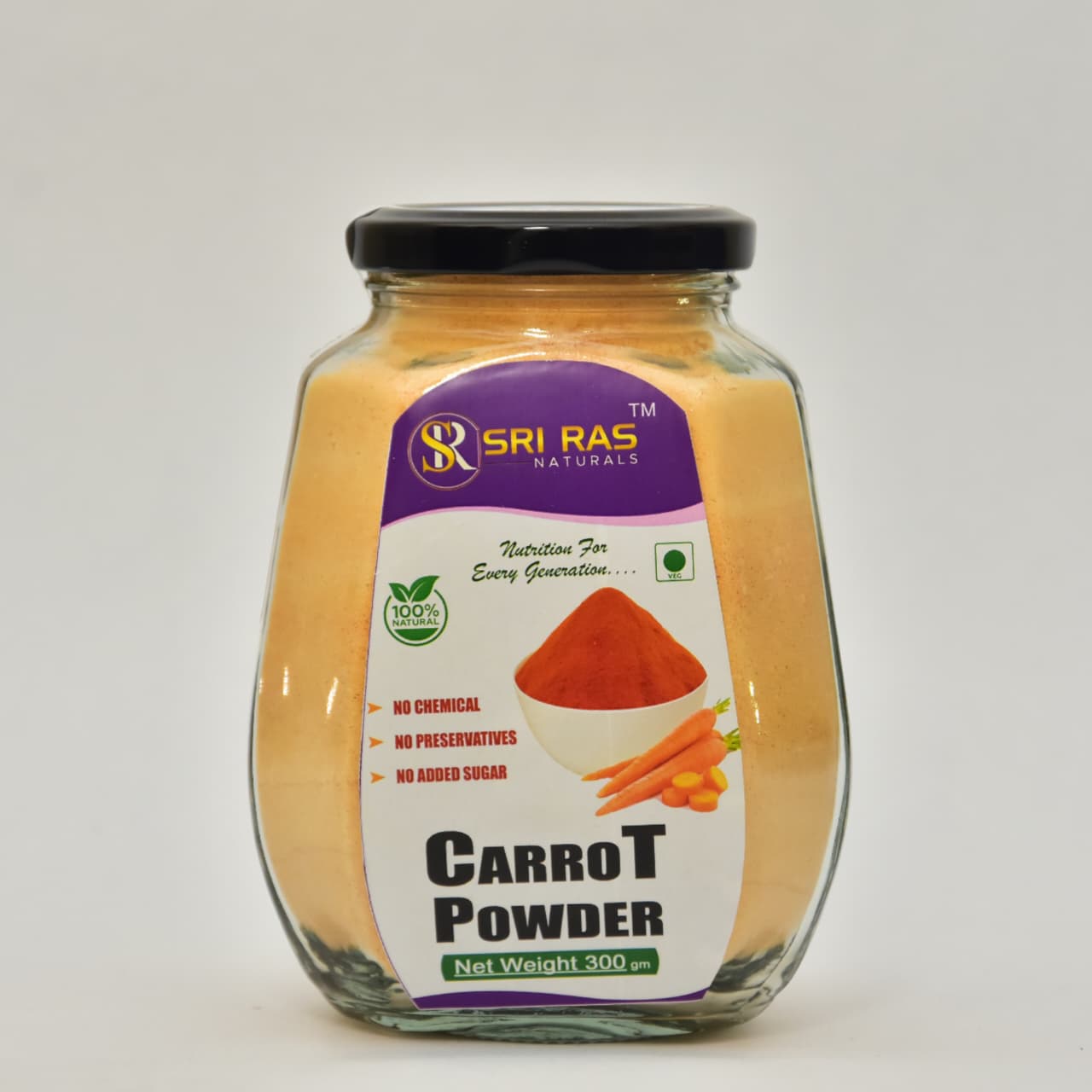 Carrot Powder (100% Natural & Chemical Free)