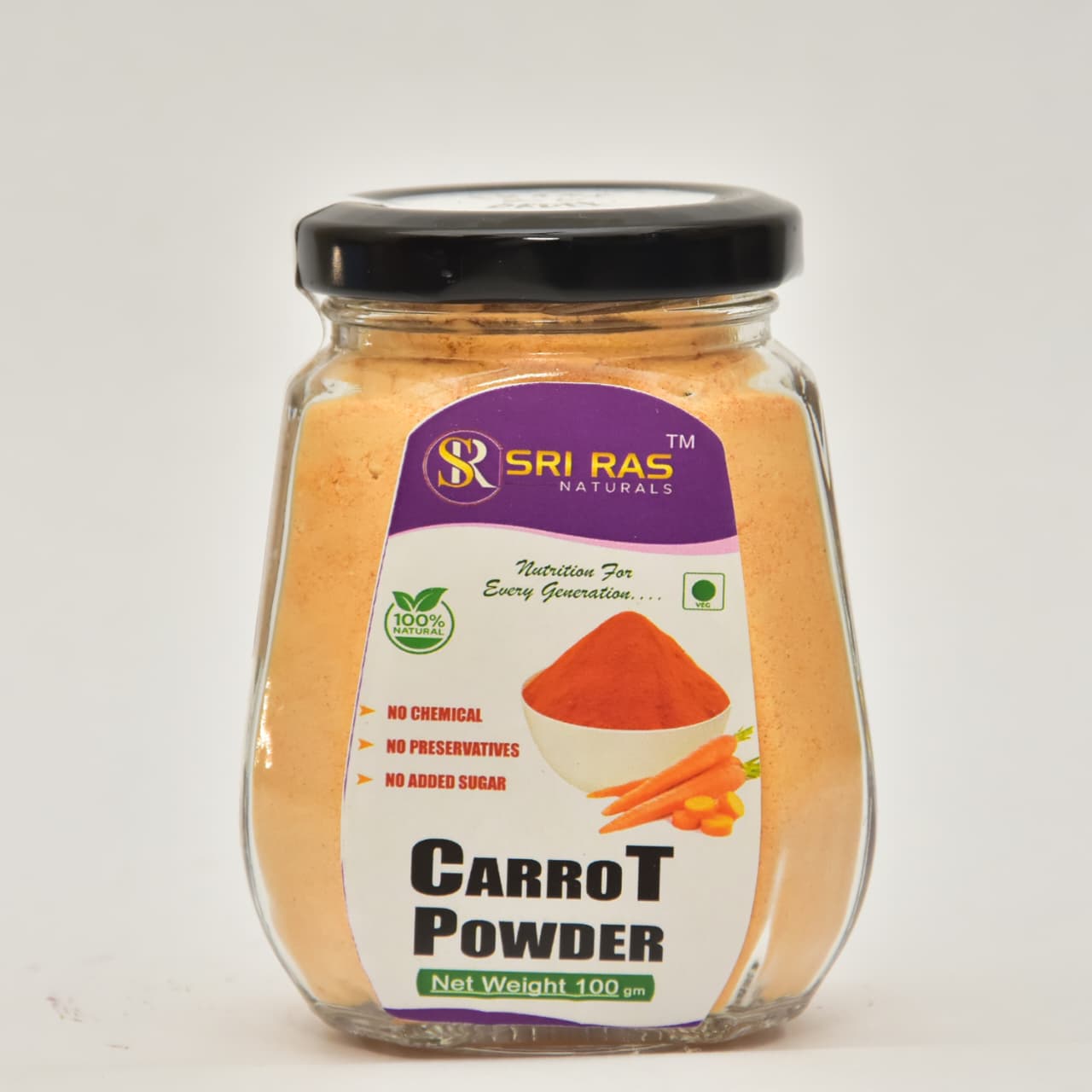 Carrot Powder (100% Natural & Chemical Free)